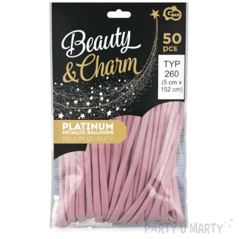 balony beauty and charm modeliny 260 rozowy platynowy godan 50 szt