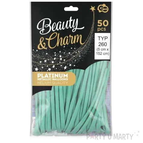 balony beauty and charm modeliny 260 zielony platynowy godan 50 szt