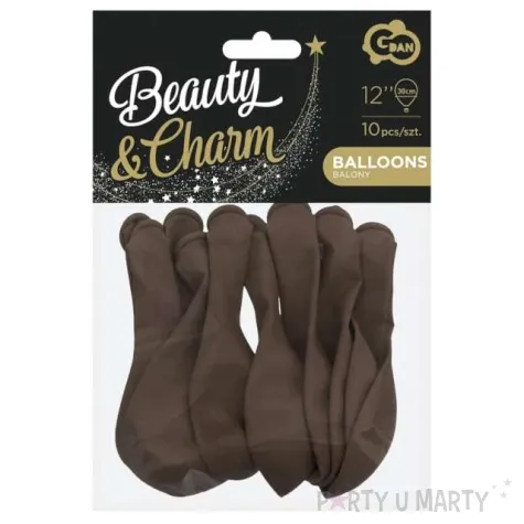 balony beauty and charm pastelowe czekoladowy godan 12 10 szt