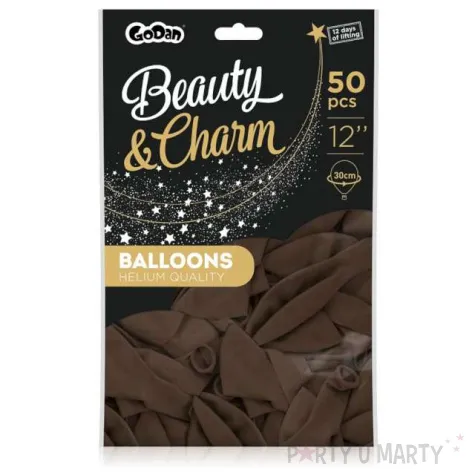 balony beauty and charm pastelowe czekoladowy godan 12 50 szt