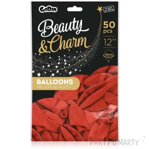 balony beauty and charm pastelowe czerwony godan 12 50 szt