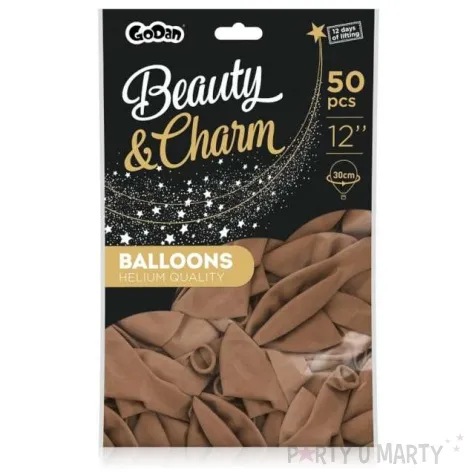 balony beauty and charm pastelowe karmelowy godan 12 50 szt