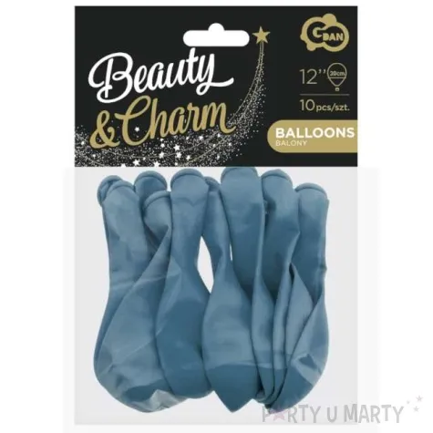 balony beauty and charm pastelowe niebieski ciemny godan 12 10 szt