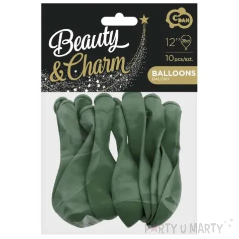 balony beauty and charm pastelowe zielony butelkowy godan 12 10 szt