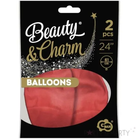 balony beauty and charm platynowe czerwone jasne godan 24 2 szt