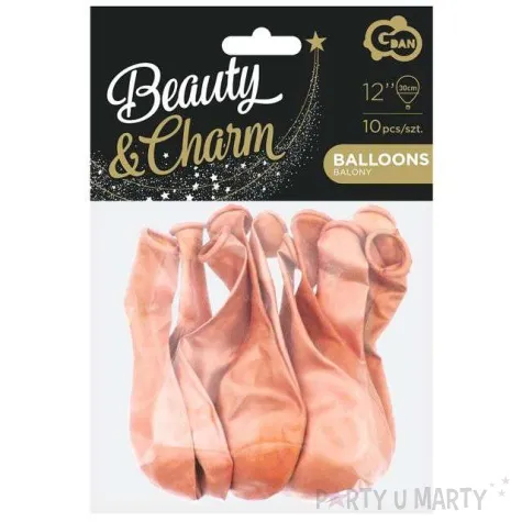 balony beauty and charm rozowe zloto metalik godan 12 10 szt