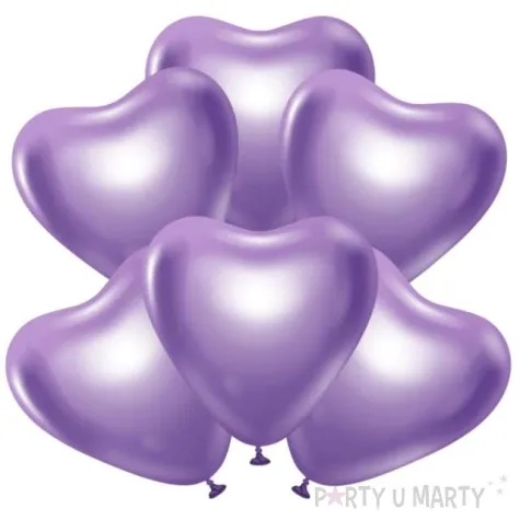balony beauty and charm serca platynowe fioletowe jasne godan 12 6 szt