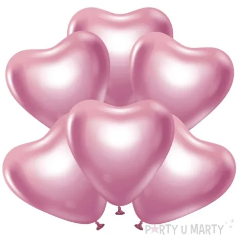 balony beauty and charm serca platynowe rozowe jasne godan 12 6 szt