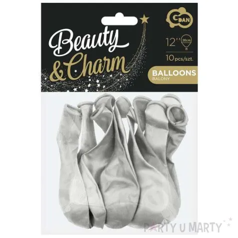 balony beauty and charm srebrny metalik godan 12 10 szt
