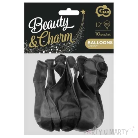 balony beauty charm czarny metalik godan 12 10 szt