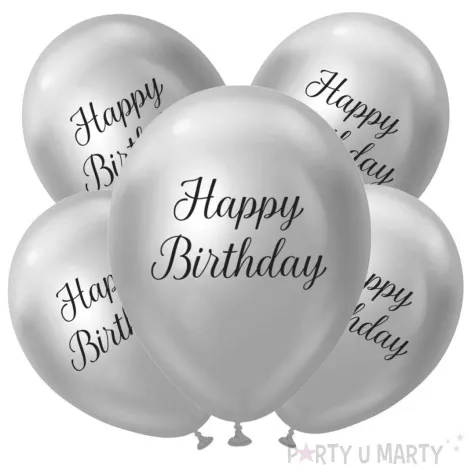 balony beauty charm happy birthday srebrny godan 12 5 szt