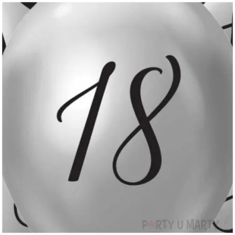 balony beauty charm liczba 18 srebrny godan 12 5 szt