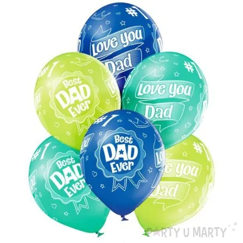 balony best dad ever dla taty mix belbal 12 6 szt
