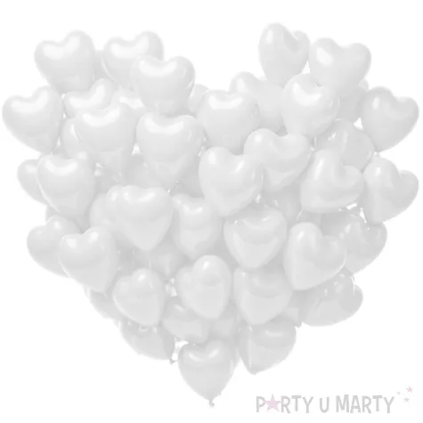 balony biale serca dekoracja na pierwsza komunie swieta wesele slub chrzest 50 szt