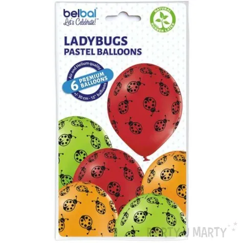 balony biedronki pastel mix belbal 12 6 szt