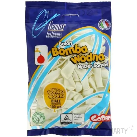 balony bomby wodne bialy gemar 100 szt