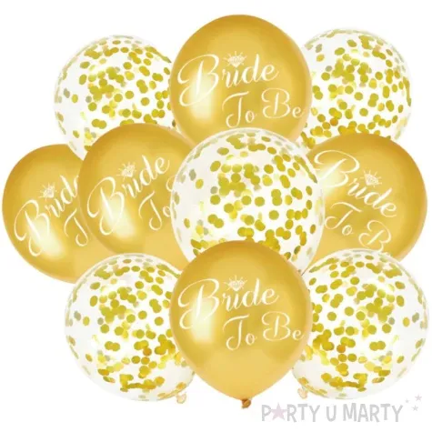 balony bride to be konfetti zloty partypal 12 10 szt