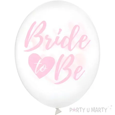 balony bride to be rozowy crystal strong 12 6 szt