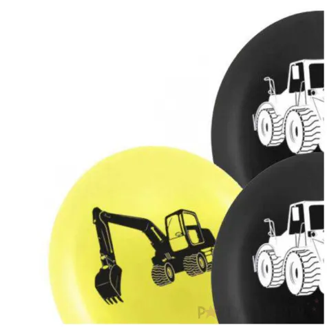 balony budowa koparki zolto czarny pastel procos 11 8 szt