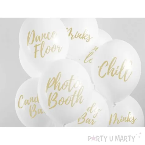 balony candy bar chill dance floor drinks photo booth biale partydeco 6 szt