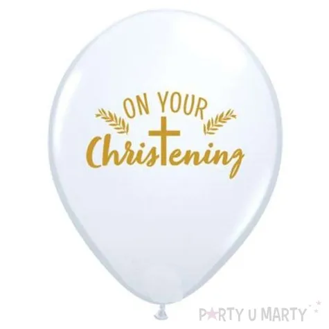 balony chrzest christening biale qualatex 11 25 szt