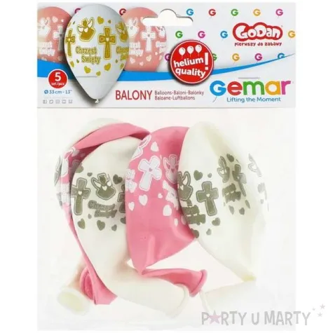 balony chrzest dziewczynki mix gemar 13 5 szt