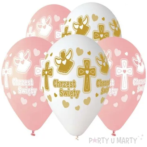 balony chrzest dziewczynki mix gemar 13 5 szt