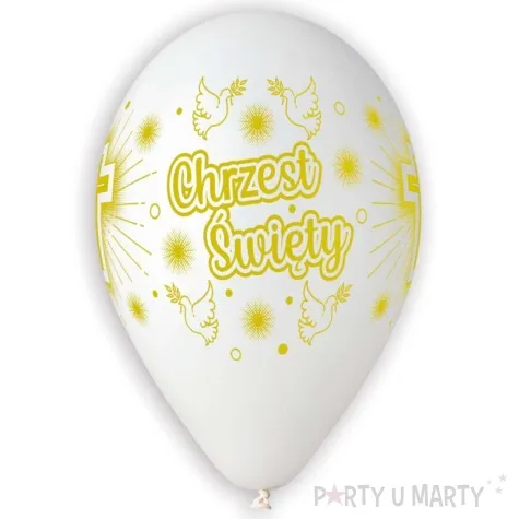 balony chrzest swiety krzyze i golebie bialy gemar 12 25 szt