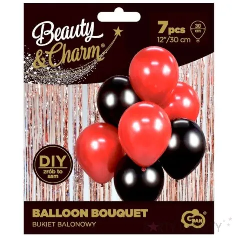 balony classic czerwony czarny godan 12 7 szt