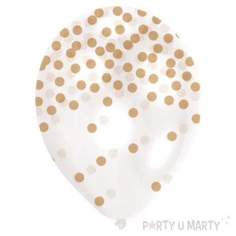 balony confetti gold transparentne amscan 11 6 szt