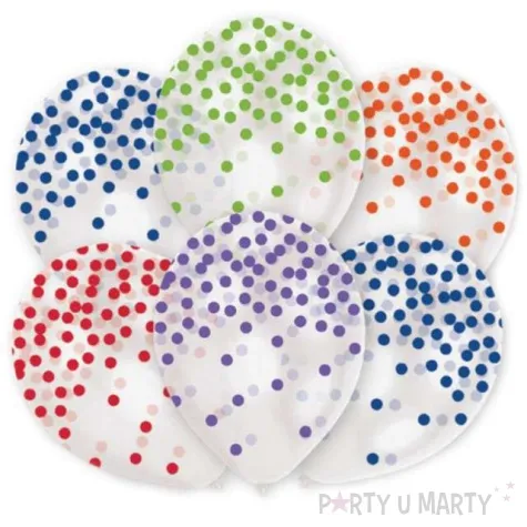 balony confetti mix transparentne amscan 11 6 szt