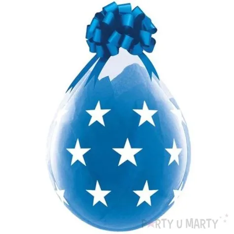 balony crystal gwiazdki niebieskie qualatex 18 25 szt