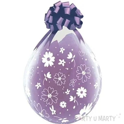 balony crystal kwiaty i kwiatki fioletowe qualatex 18 25 szt