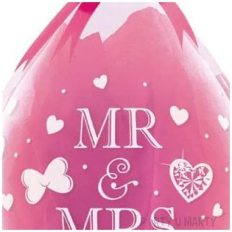 balony crystal mr mrs rozowe qualatex 18 25 szt