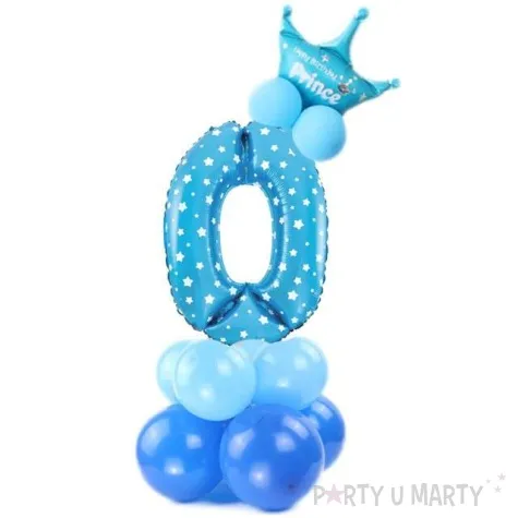 balony cyfra 0 niebieski partypal zestaw