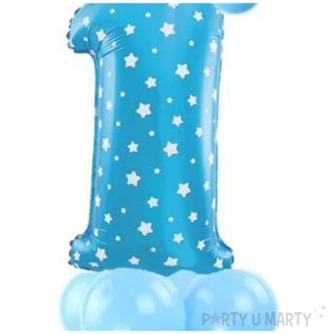 balony cyfra 1 niebieski partypal zestaw