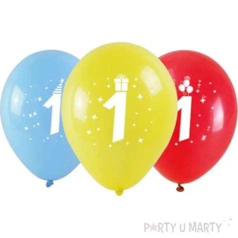 balony cyfra 1 w koronie mix arpex 14 3 szt