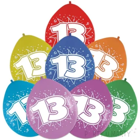 balony cyfra 13 impreza mix folat 12 8 szt