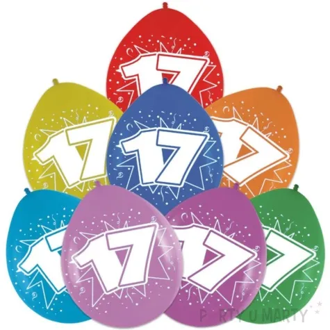 balony cyfra 17 impreza mix folat 12 8 szt