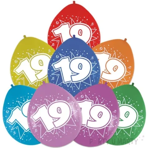 balony cyfra 19 impreza mix folat 12 8 szt