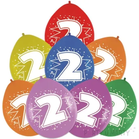 balony cyfra 2 impreza mix folat 12 8 szt