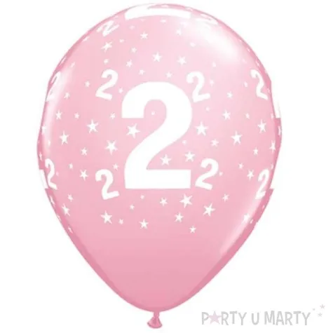 balony cyfra 2 rozowe qualatex 12 6 szt