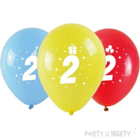 balony cyfra 2 w koronie mix arpex 14 3 szt