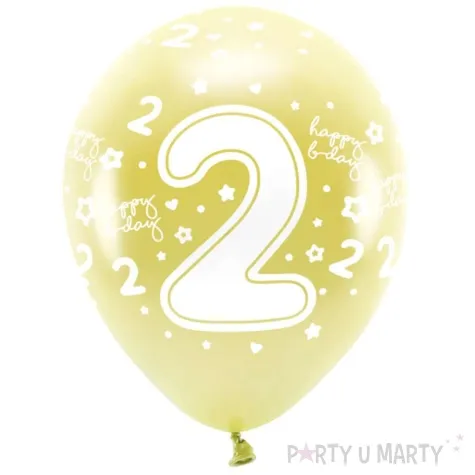 balony cyfra 2 zolty jasny partydeco 13 6 szt