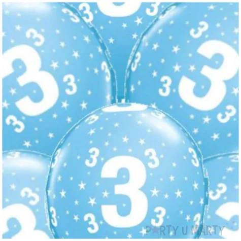 balony cyfra 3 blekitne qualatex 12 6 szt