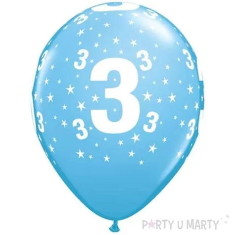balony cyfra 3 blekitne qualatex 12 6 szt