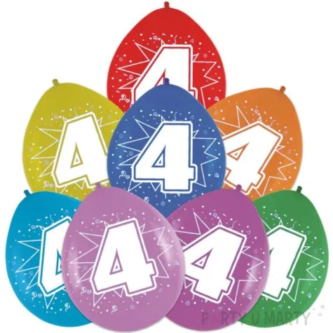 balony cyfra 4 impreza mix folat 12 8 szt
