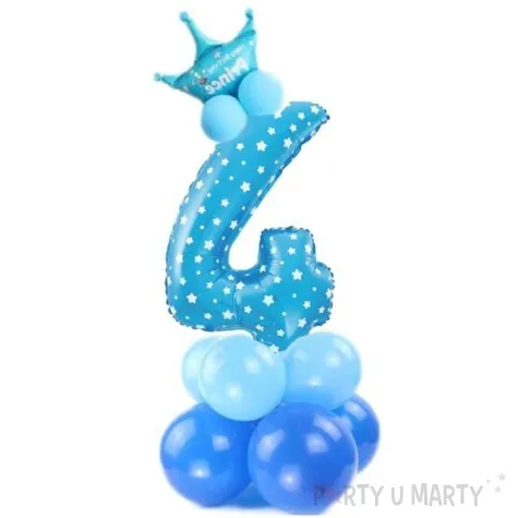 balony cyfra 4 niebieski partypal zestaw