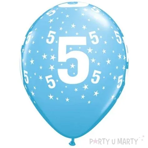balony cyfra 5 blekitne qualatex 12 6 szt