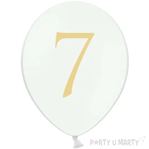 balony cyfra 7 biale 12 strong 50 szt
